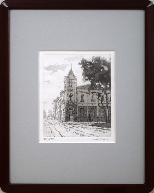 伊藤仁「北海道拓殖銀行本店旧社屋（たくぎん）」銅版画