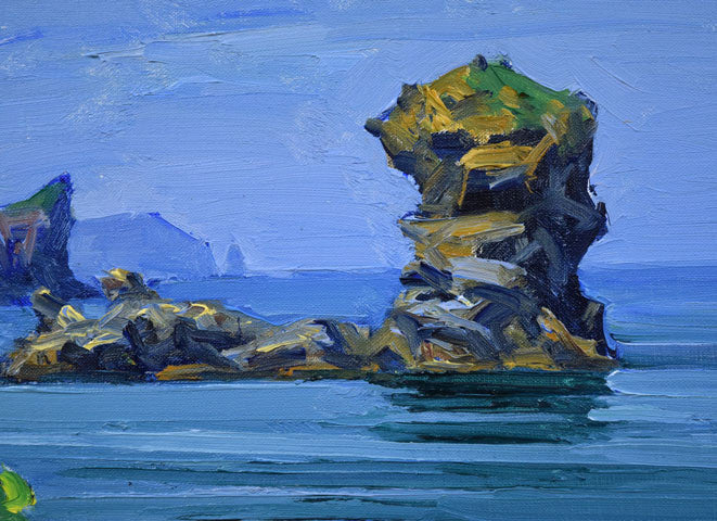 伊藤正「美国風景（積丹）」油絵・F4号　拡大画像2