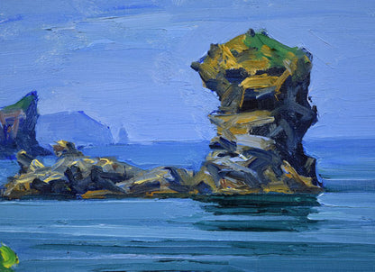 伊藤正「美国風景（積丹）」油絵・F4号　拡大画像2