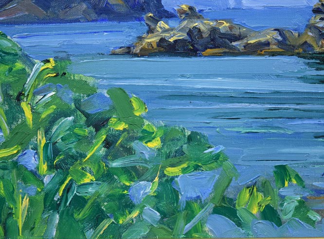 伊藤正「美国風景（積丹）」油絵・F4号　拡大画像3
