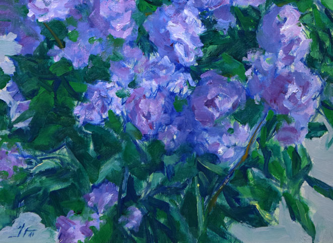 伊藤正「ライラック」油絵・F6号　拡大画像2