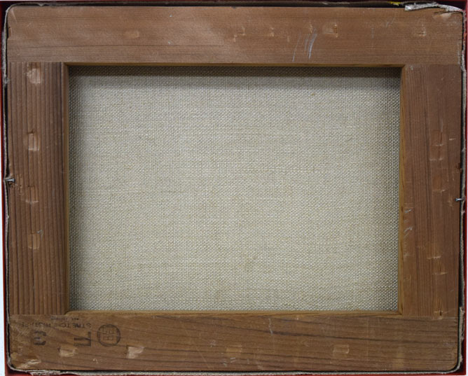 岩本英希「静物画」油絵・F3号　キャンバス裏側画像