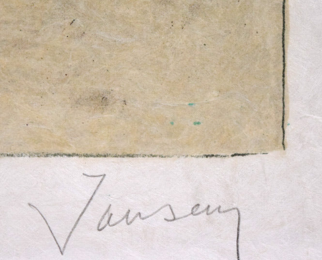 ジャンセン「ローマ秤のある静物」リトグラフ　本人直筆鉛筆サイン拡大画像