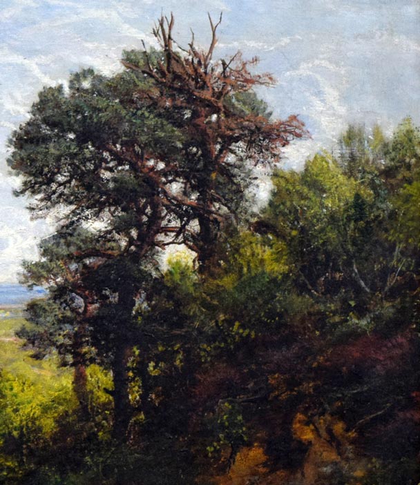 ジョージ　W　モート（GEORGE　WILLIAM　MOTE）「群れを気遣う羊飼い（19世紀英国絵画）」油絵・変形25号　拡大部分4
