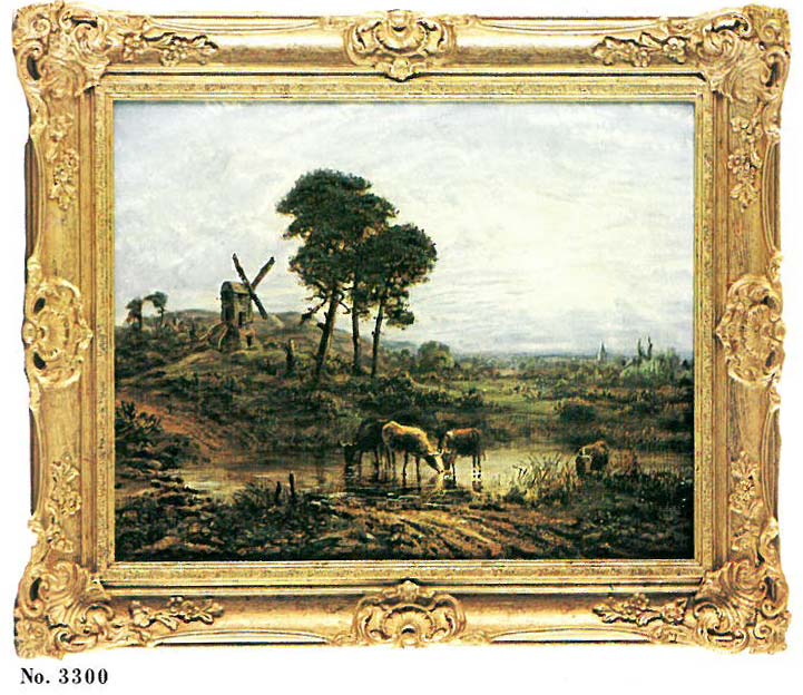 ジョージ　W　モート（GEORGE　WILLIAM　MOTE）「群れを気遣う羊飼い（19世紀英国絵画）」油絵・変形25号　参考画集内容3