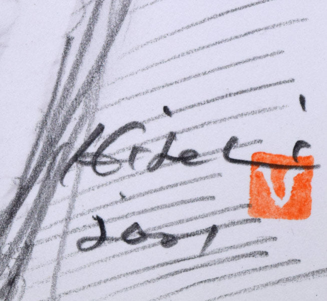 金崎秀利「パリ・モンマルトル1980」水彩画　サイン・落款・年記（2001年作）拡大画像