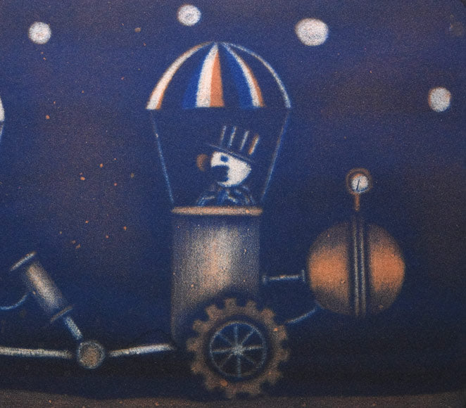 金沢一彦「蒸気自動車」銅版画　拡大画像2