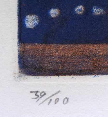 金沢一彦「オンザロード」銅版画　限定番号（No,39/100）
