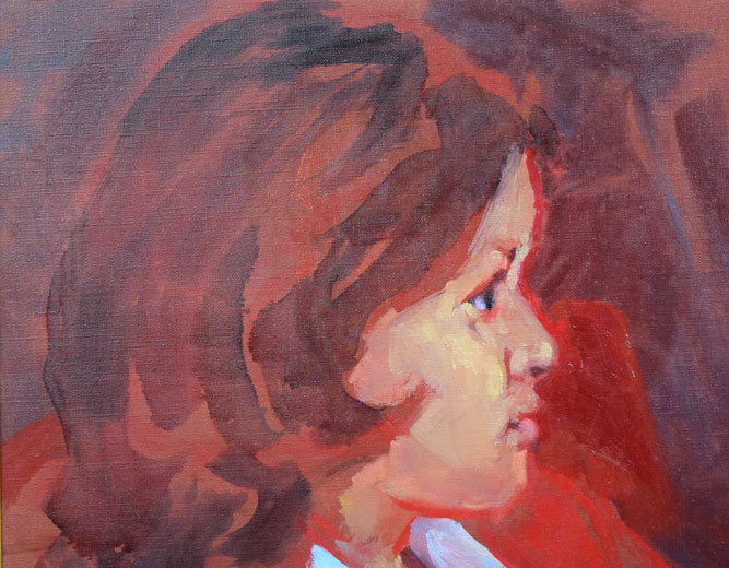 金子幸正「女性像」油絵・F8号　拡大画像1