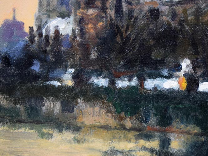 金子誠治「パリ風景（ノートルダム大聖堂）」油絵・F6号　拡大画像6