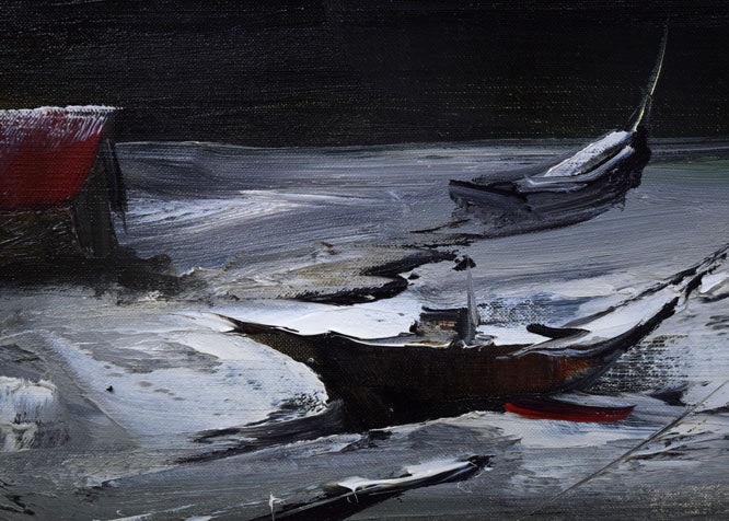 葛西四雄「オホーツク海の日の出」油絵・F8号　拡大画像2