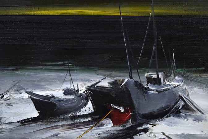 葛西四雄「オホーツク海の日の出」油絵・F8号　拡大画像3