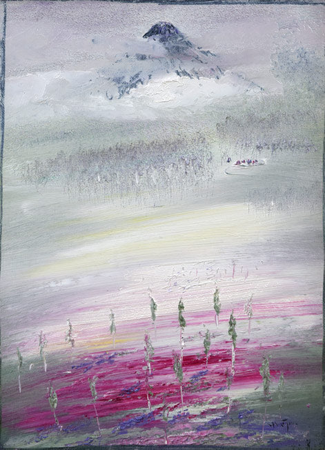 片山弘明「北の大地（セタナリアの丘・ルスツ）」油絵・F4号　作品全体拡大画像