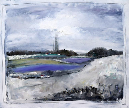 片山弘明「北の風景（富良野ラベンダー）」油絵・F20号　作品全体画像