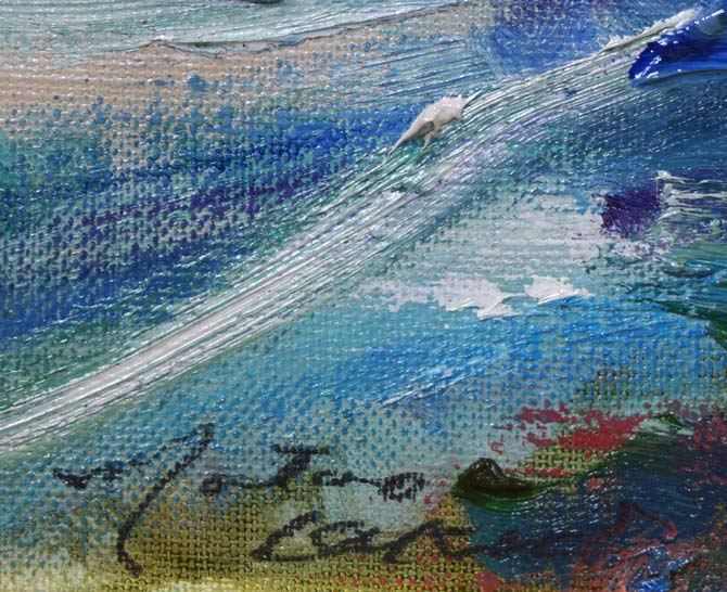 菊地又男「エリモの朝」油絵・F8号　サイン拡大画像