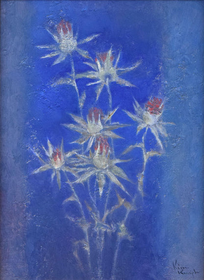 木村訓丈「アザミ」油絵・F4号　作品全体画像