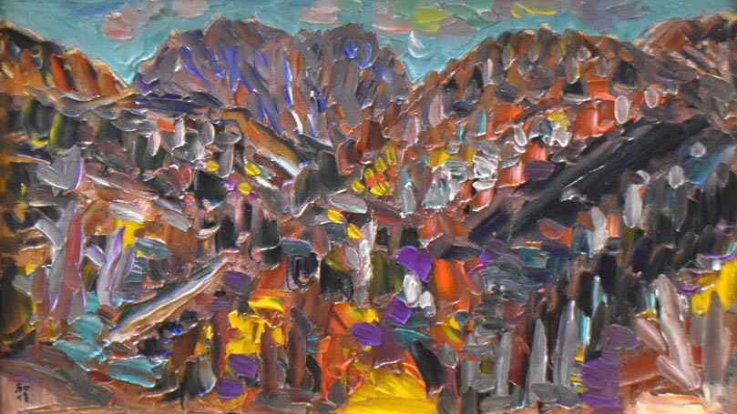 小林和作「秋山（信州安房峠）」油絵・M6号・たくぎん所蔵作品　作品全体画像