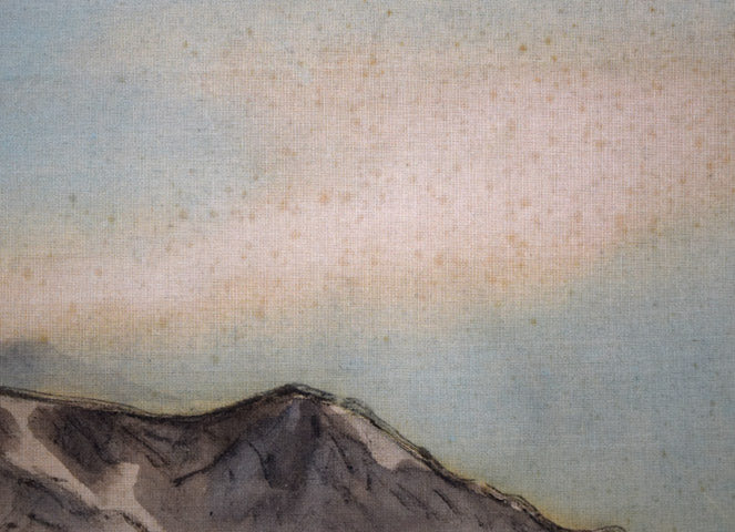 小浜亀角「大雪山風景」日本画・P8号　拡大画像3