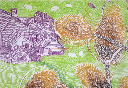 小池暢子「坂道」銅版画　拡大画像1