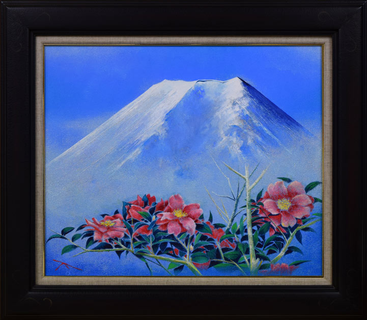 小泉守邦「霽嶺花」油絵・F8号