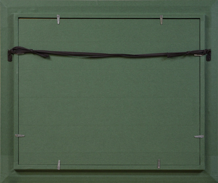 越澤満「祝津の海（小樽）」油絵・F6号・1971年作　額縁裏側部分