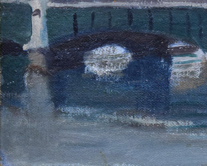 小竹義夫「釧路小景（幣舞橋）」油絵・F4号　拡大画像4