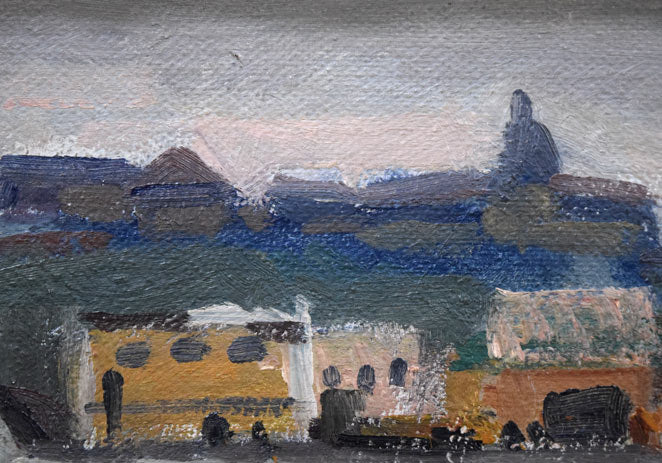 小竹義夫「釧路小景（幣舞橋）」油絵・F4号　拡大画像2