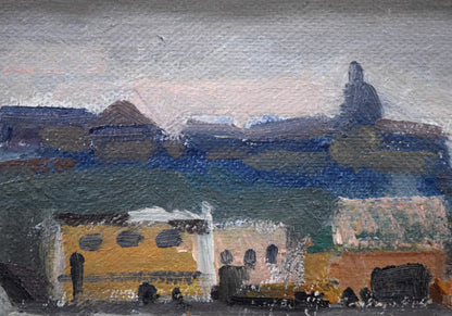 小竹義夫「釧路小景（幣舞橋）」油絵・F4号　拡大画像2