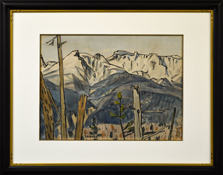 小竹義夫「大雪山」水彩画