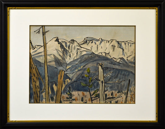 小竹　義夫「大雪山」水彩画