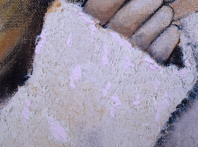 工藤静香「モヘア」キャンバスにジークレーに手彩色　拡大画像2