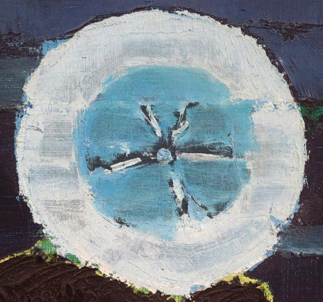 国松登「海の月（魚）」油絵・F10号　拡大画像2