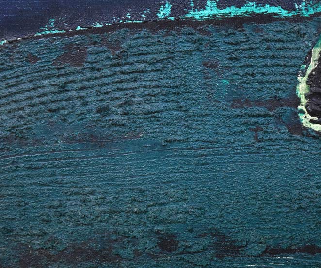 国松登「海の月（魚）」油絵・F10号　拡大画像5