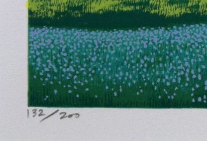 国武久巳「花香る草原」シルクスクリーン版画　限定番号（ed,132/200）拡大画像