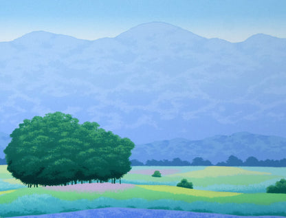 国武久巳「花香る草原」シルクスクリーン版画　拡大画像2
