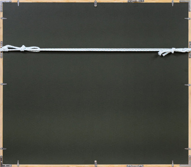 栗谷川健一「水ぬるむ頃（濤沸湖・小清水原生花園）」シルクスクリーン版画　額縁裏側画像