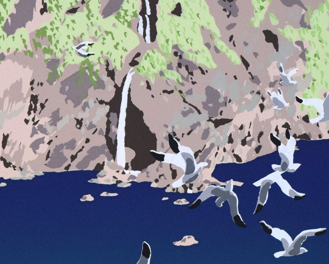 栗谷川健一「最北の秘境（知床半島）」シルクスクリーン版画　拡大画像1