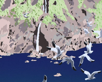 栗谷川健一「最北の秘境（知床半島）」シルクスクリーン版画　拡大画像1