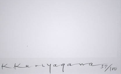 栗谷川健一「鈴の音がゆく（牧舎）」版画　サイン・限定番号（イメージ画像の為、変わる場合があります）