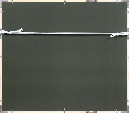 栗谷川健一「丹頂鶴の世界（阿寒）」版画　額縁裏側画像