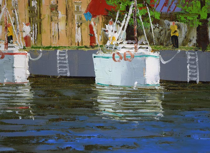黒沢久「運河のある風景」油絵・F10号　拡大画像7