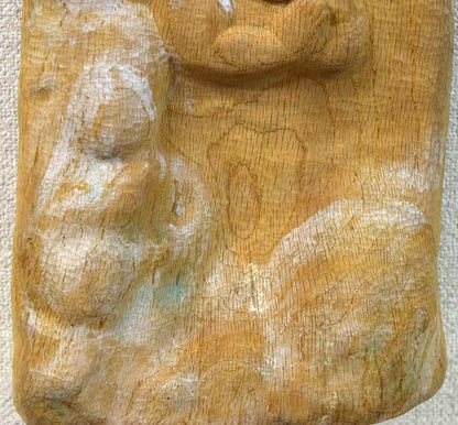 牧田善晴「飛天」木彫作品に彩色　拡大画像6