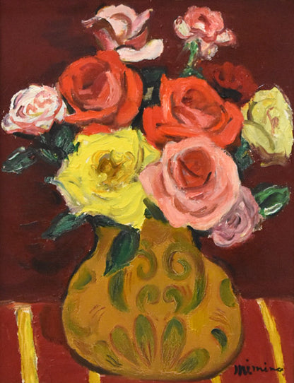 耳野卯三郎「薔薇」油絵・F6号　作品拡大部分