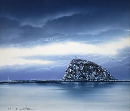 森田哲隆「節厳（室蘭・大黒島）」油絵・F10号　作品全体拡大画像