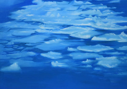 村瀬真治「オホーツク流氷・知床の春」油絵・F8号　拡大画像4