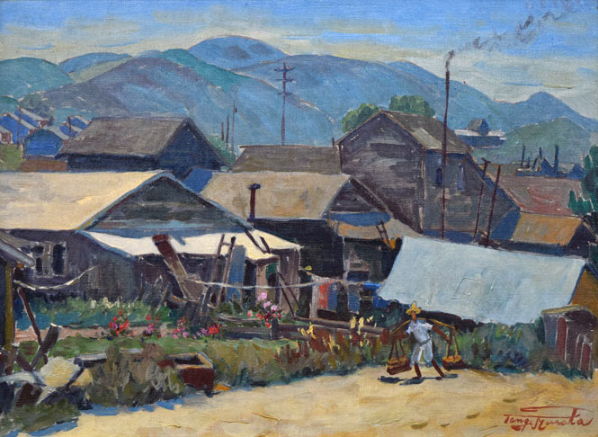 村田丹下「室蘭風景」油絵・P8号　作品全体拡大画像