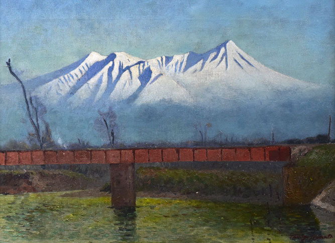 村田丹下「大雪山」油絵・P8号　作品全体拡大画像