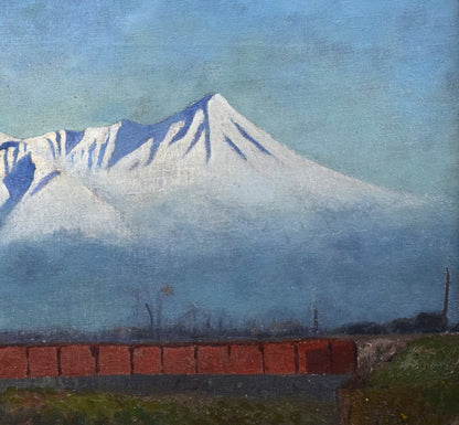 村田丹下「大雪山」油絵・P8号　拡大画像4