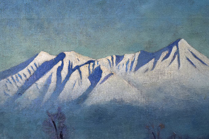 村田丹下「大雪山」油絵・P8号　拡大画像2