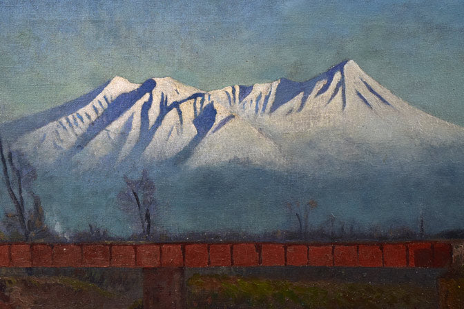 村田丹下「大雪山」油絵・P8号　拡大画像1